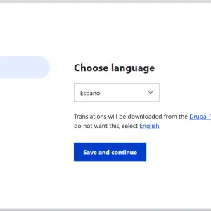Instalación Drupal: Elección de idioma